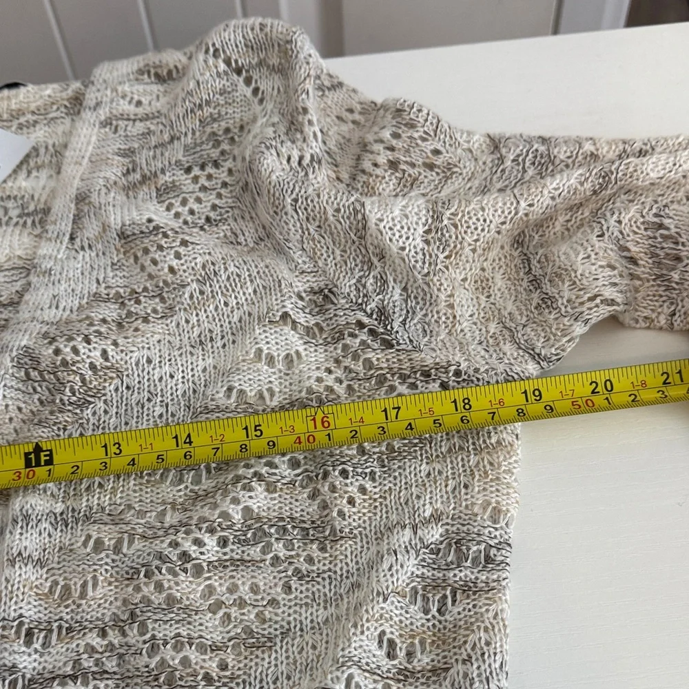 Hooked Up by IOT Cream Open front Duster Cardigan